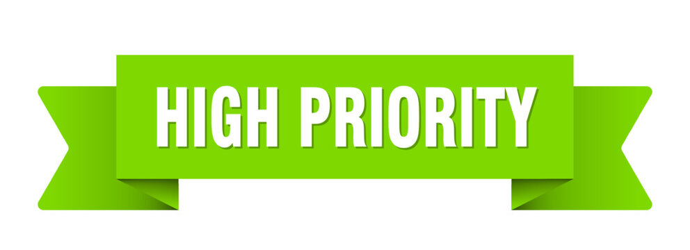 high priority ribbon isolated on transparent background. high priority ribbon