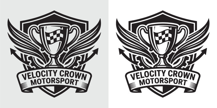 Velocity Crown Motorsport Trophy Shield Emblem