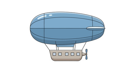 blue airship with propeller on white background © Azrha