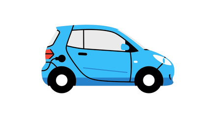 Fototapeta premium blue cartoon car illustration