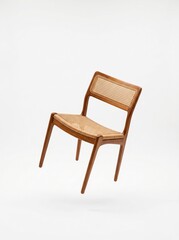Obraz premium Woven Cane and Wood Dining Chair