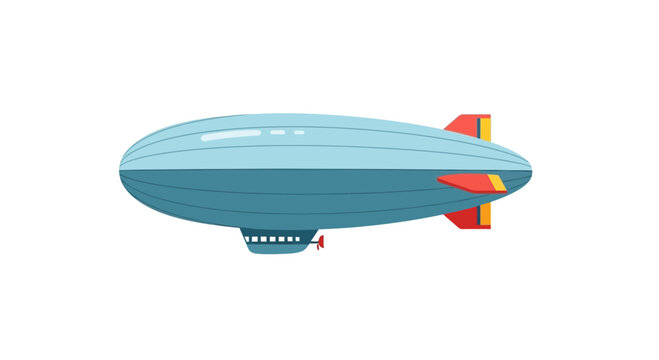Cartoon Style Dirigible Airship Illustration