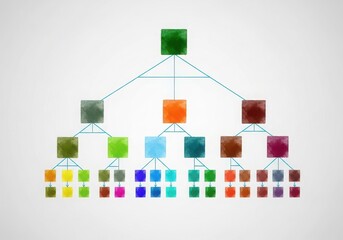 Obraz premium Modern color-coded hierarchical tree diagram