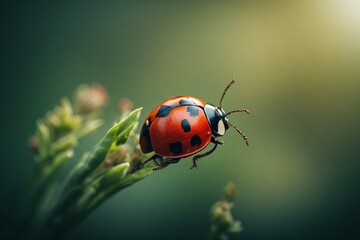 Fototapeta premium ladybug on a leaf