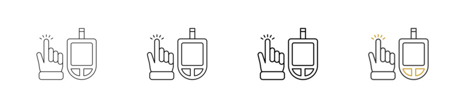 Blood Testing icon set outline style with various size