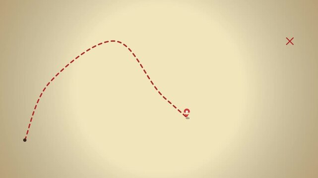 Animated Map Route Shows Progress Towards Destination Marker