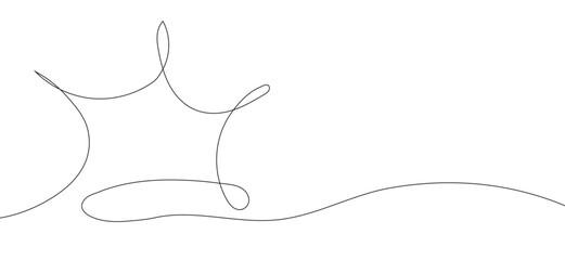 Continuous single line drawing of a royal crown, minimalist king or queen tiara symbol, vector line art illustration on white background © jahid0886