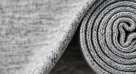 Naklejka premium Rolled gray fabric texture background