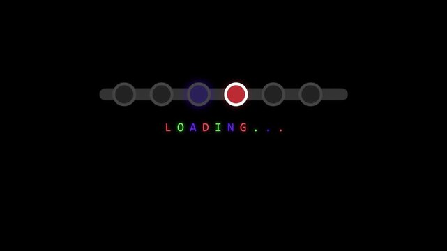 Subway Loading Animation with Colored Text Effect on Black Background