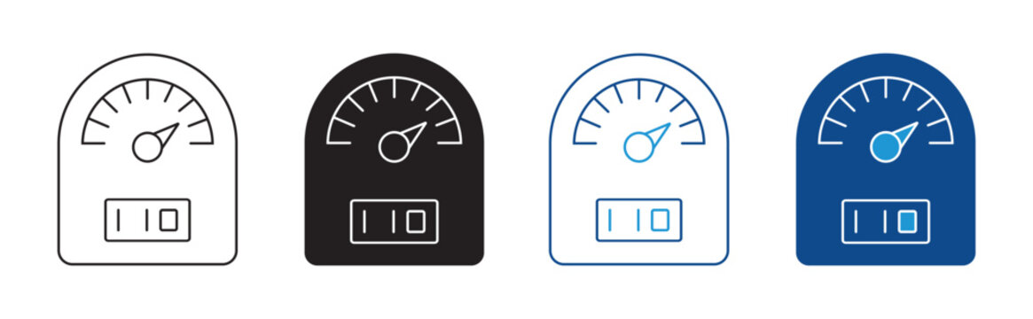 Energy Meter Icon Set Vector Flat and outline Design Power Measurement Collection