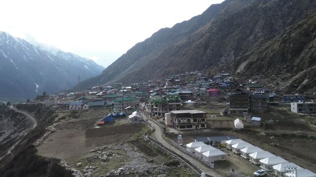 Chitkul india's last village drone shots 4k