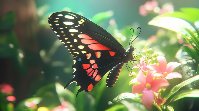 A Beautiful Butterfly on a Flower