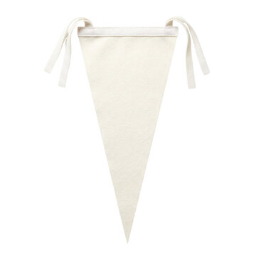Blank white felt pennant flag mockup isolated