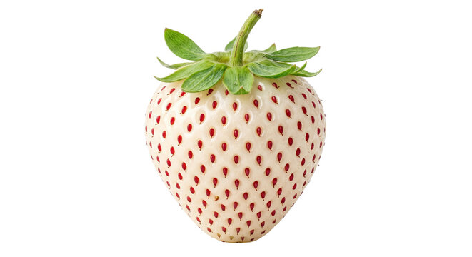 Fresh whole white pineberry strawberry isolated