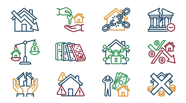 Real Estate and Financial Transaction Icons