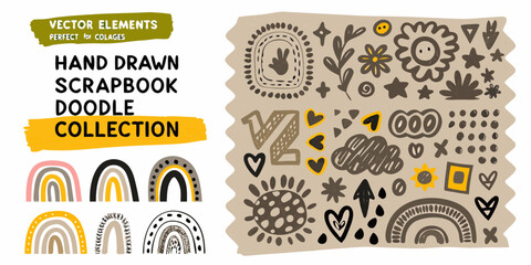 Hand Drawn Scrapbook Doodle Collection Vector Illustration Colorful And Playful © Asish