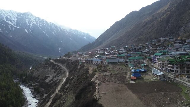 Chitkul india's last village drone shots 4k
