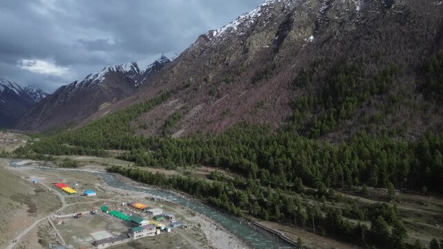 Chitkul india's last village drone shots 4k