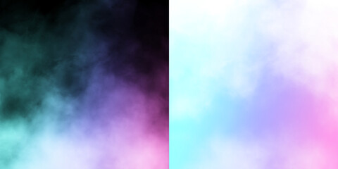 Dark Smoke Overlay Element With Colorful Mist Effect On Transparent Background, Abstract Fog Graphic Element For Creative Compositions, Decorative Vapor Overlay With Neon Gradient Colors © PNG Craft