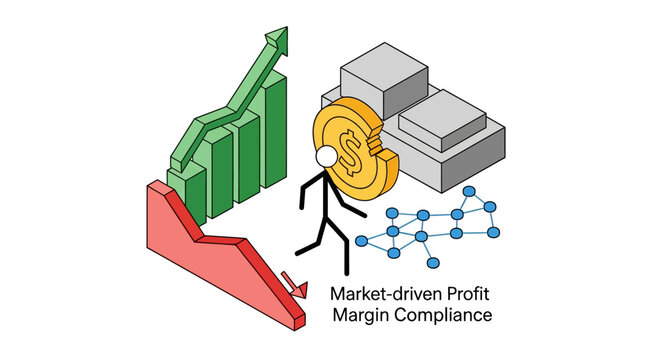 Illustration of market driven profit margin compliance concepts.