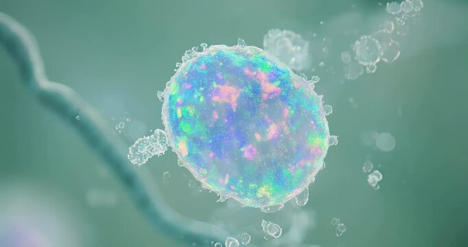 Glowing Opal Lymph Node Immune System Abstract Art
