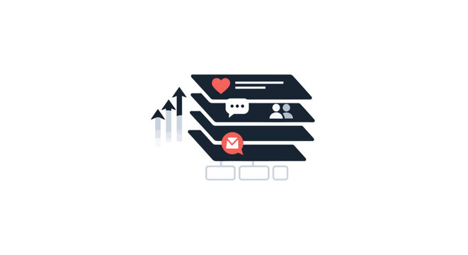 Server Database Management System with Icons.