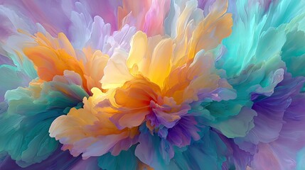Obraz premium Explosive swirls of vibrant, ethereal colors burst outwards