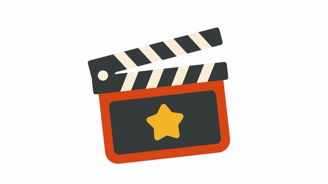 Movie clapper board star symbol.