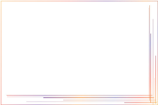 Abstract Minimalist Gradient Colorful Line Border on White Background. 143