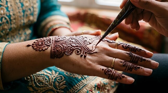 Henna Mehndi Design Process, made by Ai