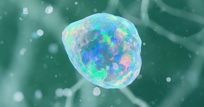 Glowing Opal Lymph Node Immune System Abstract Art