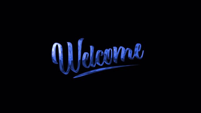 Green Luxury animated text welcome on transparent background. welcome handwriting animated Perfect for your video
