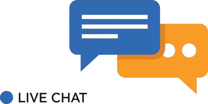 Live chat support icon with speech bubbles customer service communication illustration