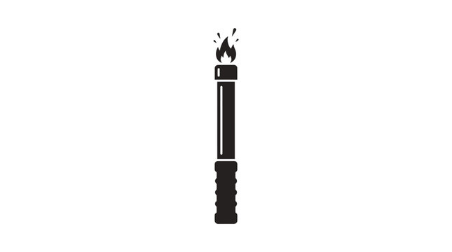 Torch flame glowing on a metal handle acts as a powerful metaphor for leadership, guidance, and the pursuit of knowledge.