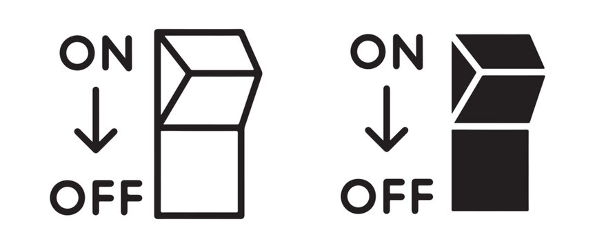Light Switch Off Symbol &ndash; Simple Electrical Switch Vector Pictogram Isolated on White Background