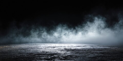 Naklejka premium Dark, smoky atmosphere with stark lighting on a rough surface