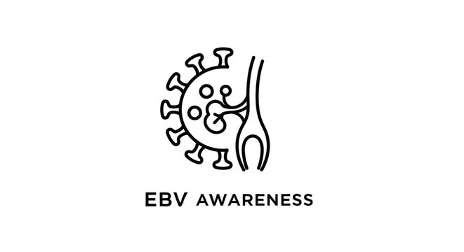 Illustrated virus icon for Epstein Barr Virus awareness.