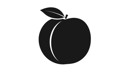 Peach fruit silhouette stands isolated against a clean background to provide a simple organic design element for culinary projects. © Laronspbg