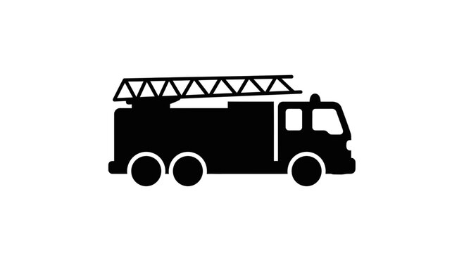 Firetruck icon signifies emergency response services and public safety operations rendered in a clean, bold graphic style for municipal communication.