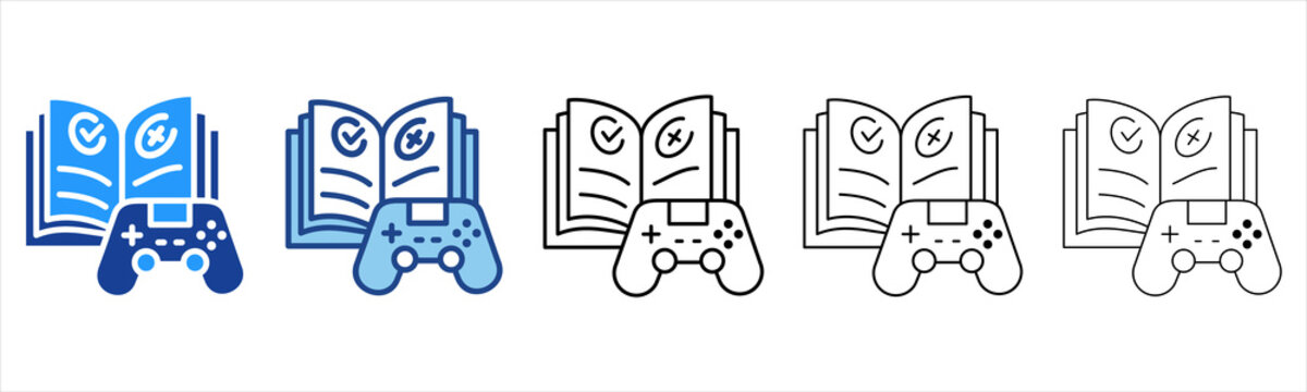 Ruler  Icon In Different Color And Outline Style 