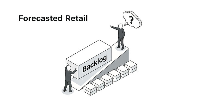 Conceptual illustration of forecasted retail backlog management issues.