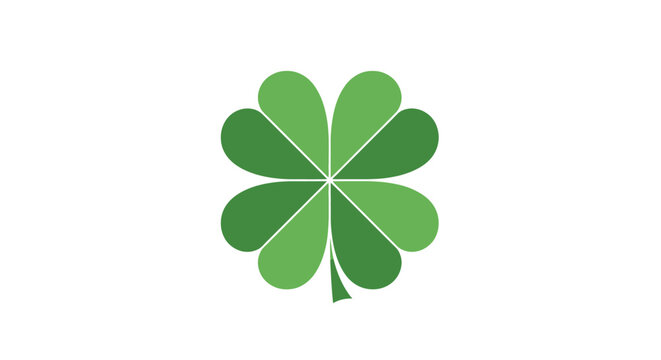 Vibrant Four Leaf Clover Graphic With Rich Green Tones.