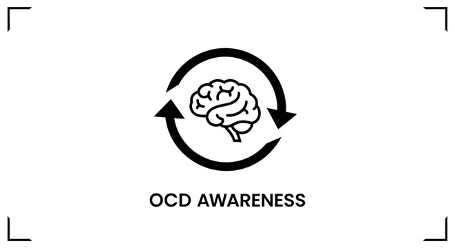 Circular Brain Logo Representing Obsessive Compulsive Disorder Awareness.