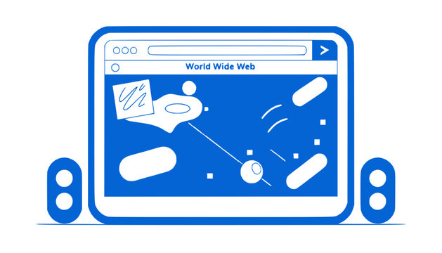 Abstract Digital World Wide Web Browser Interface with Geometric Shapes