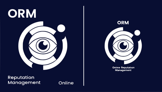 ORM Online Reputation Management Logo, Eye Icon, Business Concept