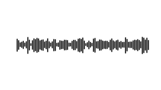 Sound waves on black background. Black looping animation audio visualization effect. Dynamic equalizer visual effect, Abstract sound waves.