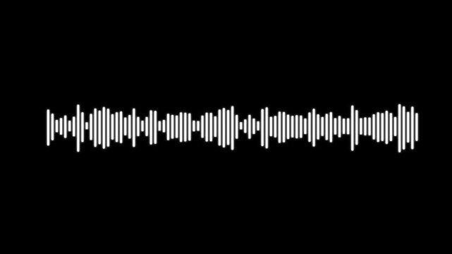 Sound waves on black background. Black looping animation audio visualization effect. Dynamic equalizer visual effect, Abstract sound waves, Digital simple equalizer sound effect.