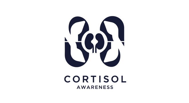 Abstract Cortisol Awareness Logo with Intricate Design Elements.