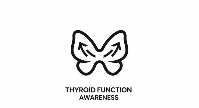 Illustrated Butterfly Symbolizing Thyroid Function Awareness Concept.