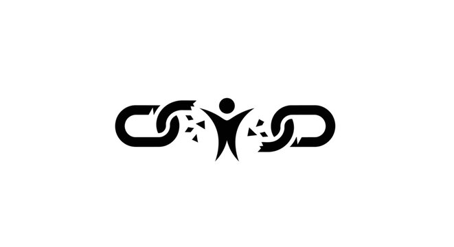 Abstract Human Connection Chain Link Logo Design.